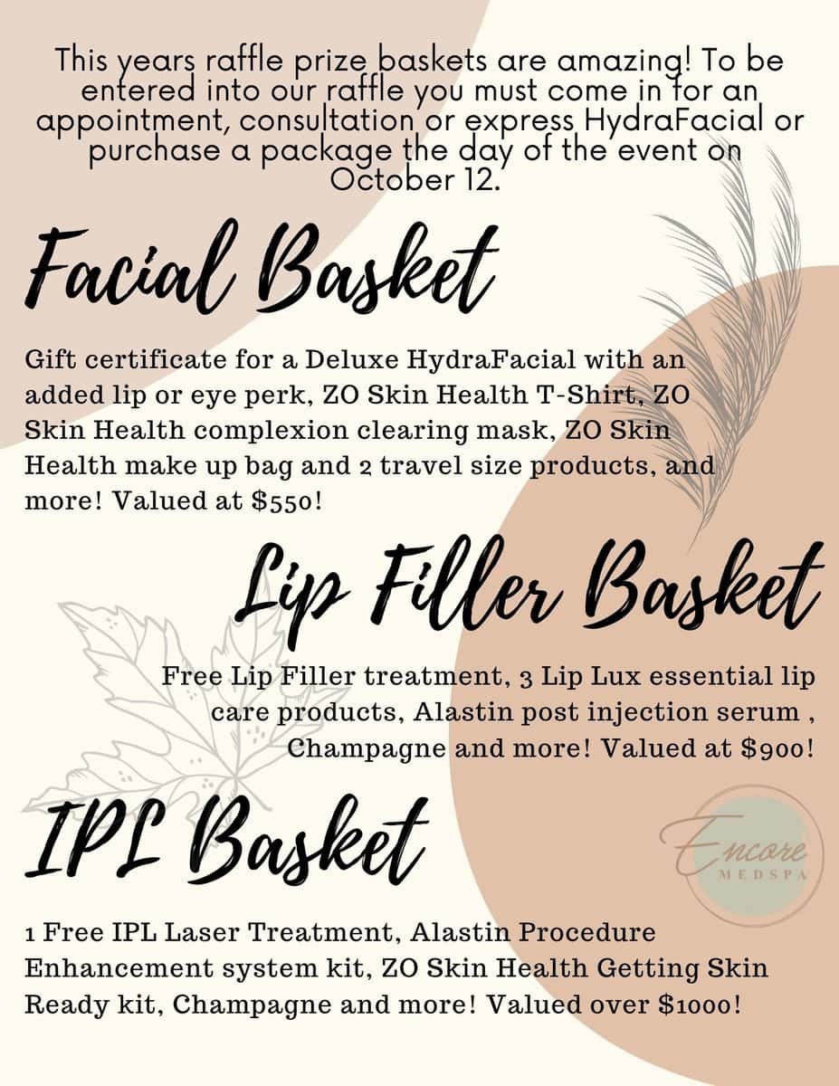 Facial basket raffle prize information
